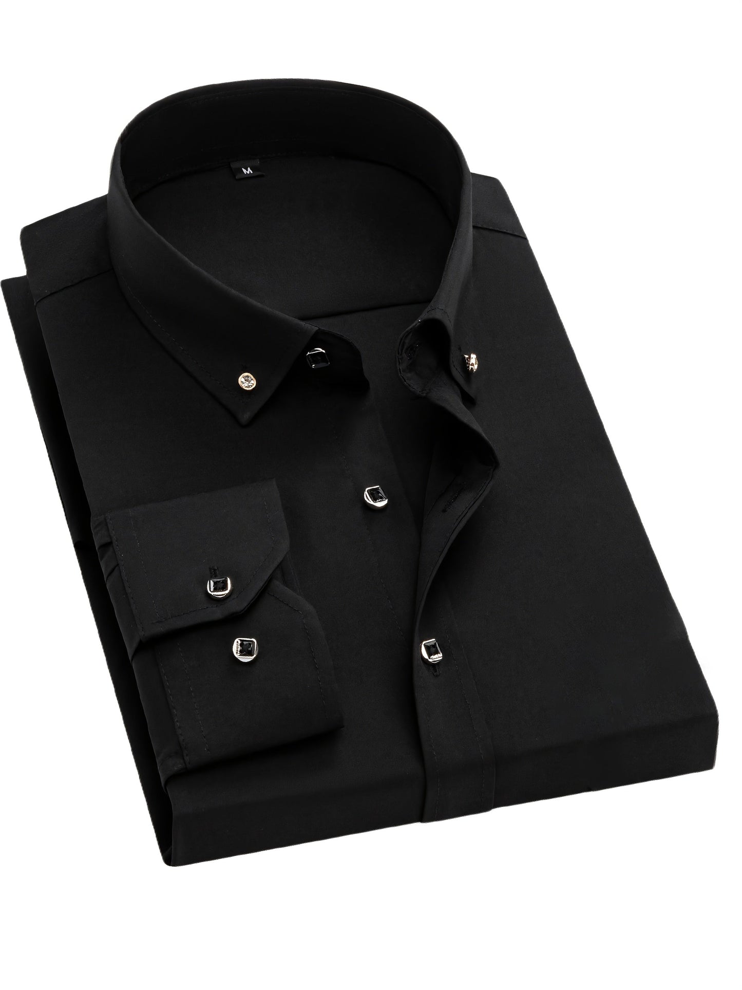 Men's Solid Long Sleeve Dress Shirt - Statement Button – view 15