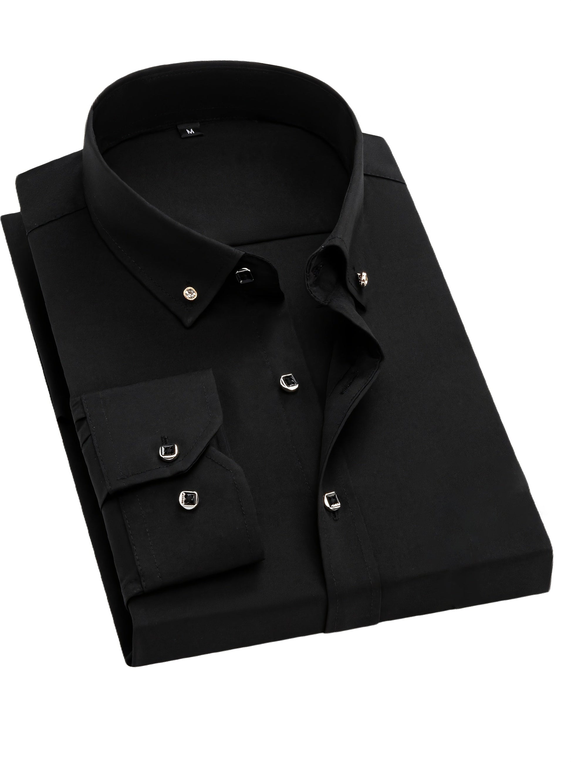 Men's Solid Long Sleeve Dress Shirt - Statement Button – view 15
