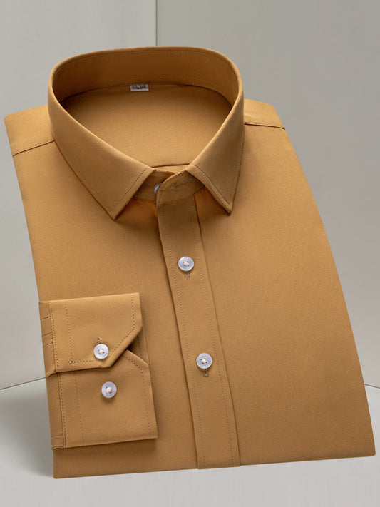 Men's Solid Long Sleeve Dress Shirt - Stretch – main product image