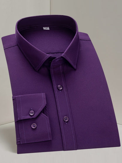 Men's Solid Long Sleeve Dress Shirt - Stretch – view 13