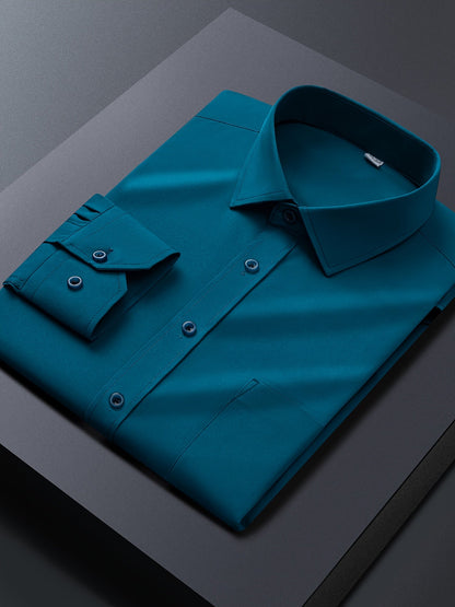 Men's Solid Long Sleeve Dress Shirt - Stretch 2 – main product image