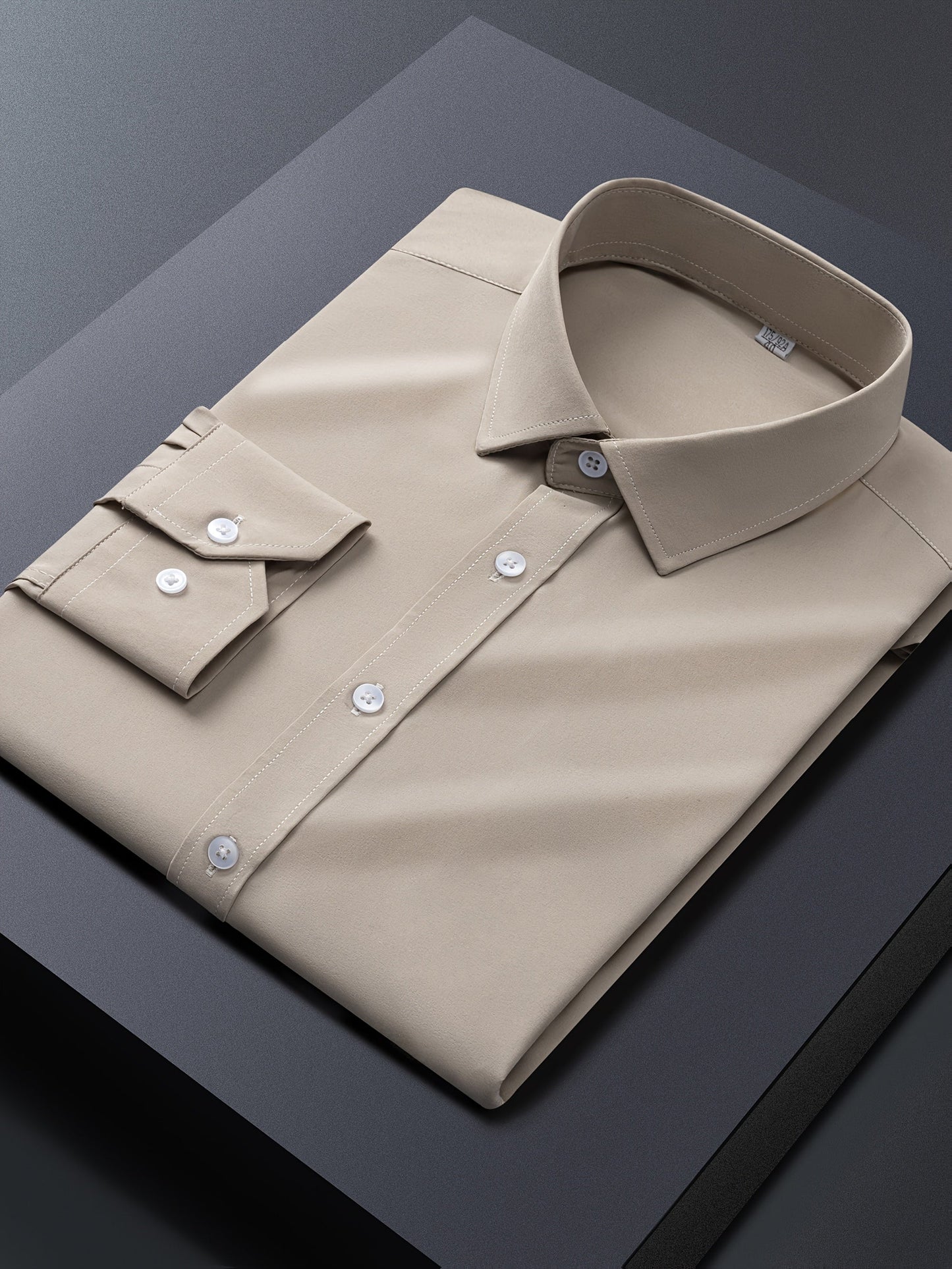 Men's Solid Long Sleeve Dress Shirt - Stretch 2 – view 8