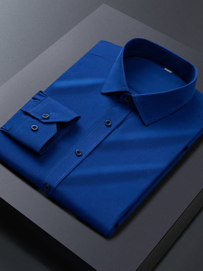 Men's Solid Long Sleeve Dress Shirt - Stretch 2 – view 13