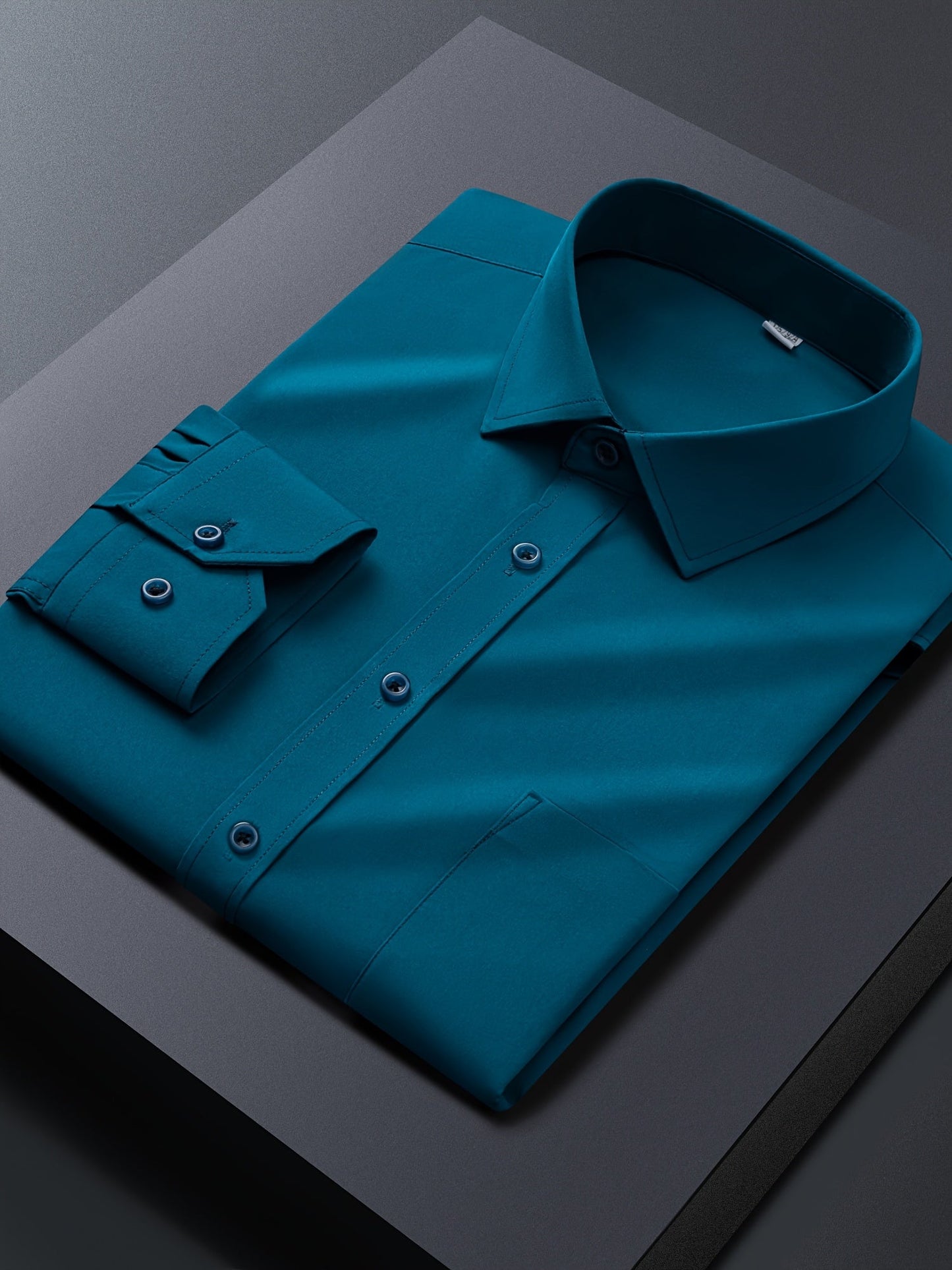 Men's Solid Long Sleeve Dress Shirt - Stretch 2 – view 16