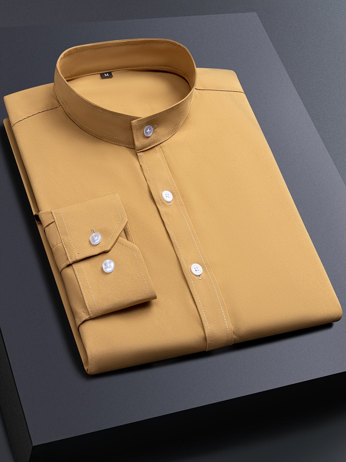 Men's Solid Long Sleeve Henley Shirt - Stretch – view 6