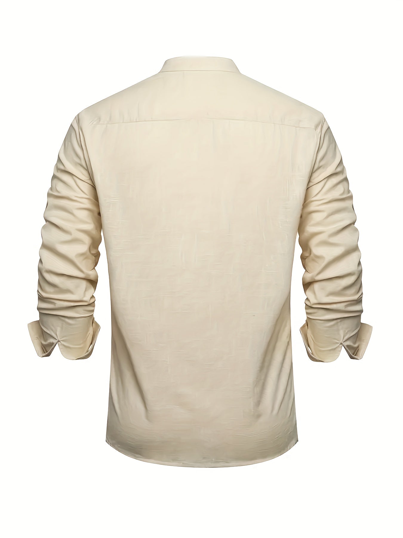 Men's Solid Plus Size Long Sleeve Casual Shirt - Stretch – view 4