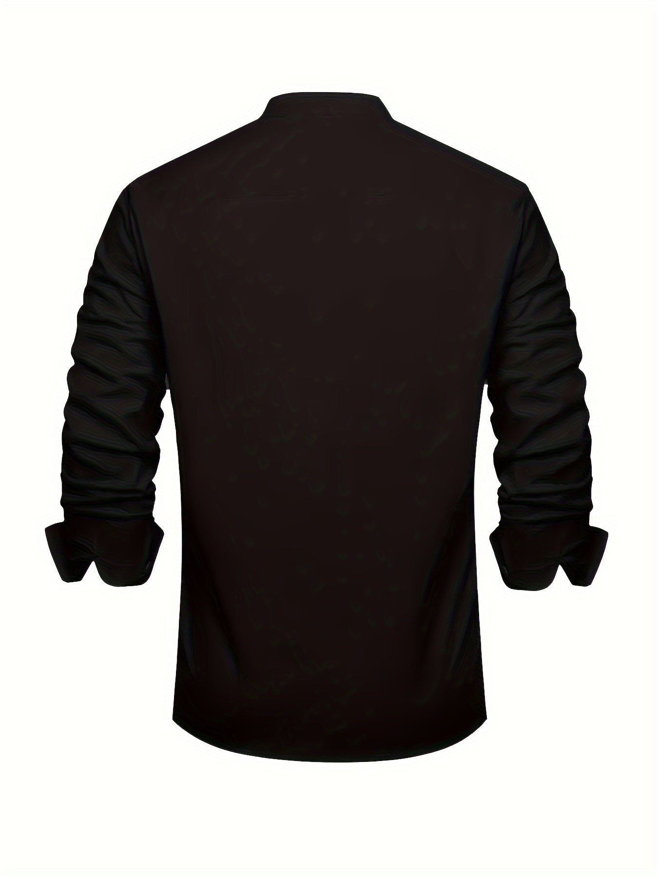 Men's Solid Plus Size Long Sleeve Casual Shirt - Stretch – view 7