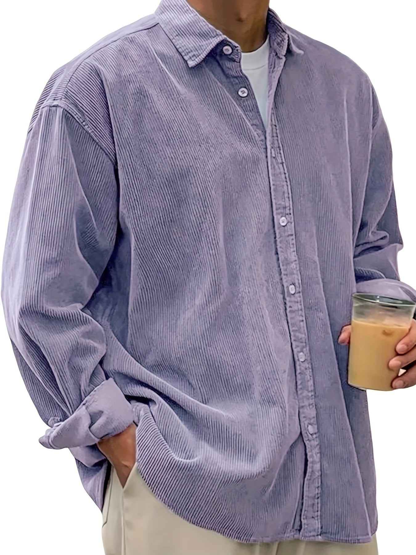 Men's Solid Relaxed Fit Long Sleeve Casual Shirt - Easy Care – view 15