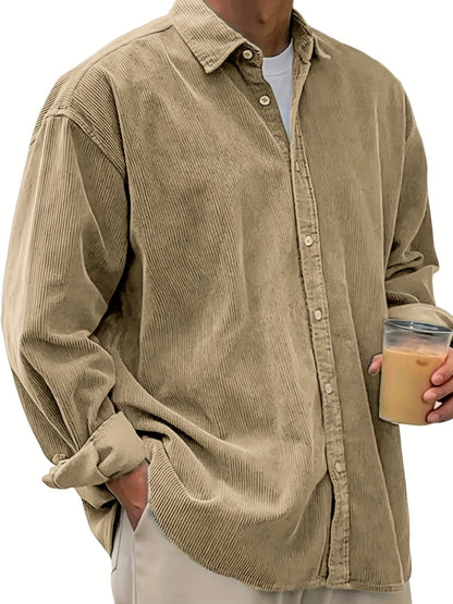 Men's Solid Relaxed Fit Long Sleeve Casual Shirt - Easy Care – view 17