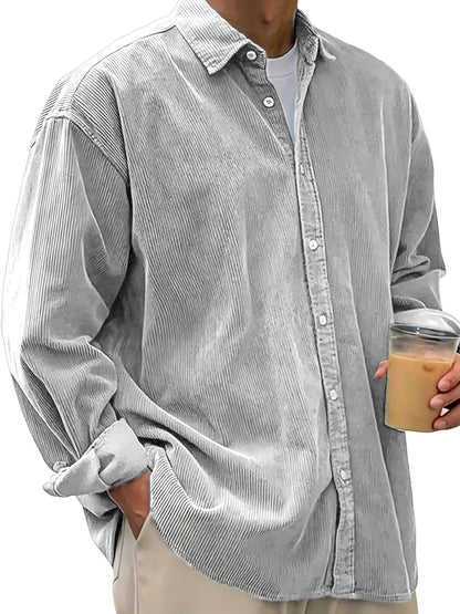 Men's Solid Relaxed Fit Long Sleeve Casual Shirt - Easy Care – Black option – view 5