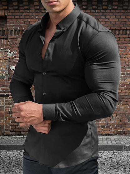 Men's Solid Slim Fit Long Sleeve Dress Shirt - Wrinkle Resistant – view 11