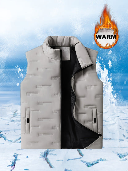 Men's Stand Collar Outerwear Vest - Warm Pocket Design – view 9