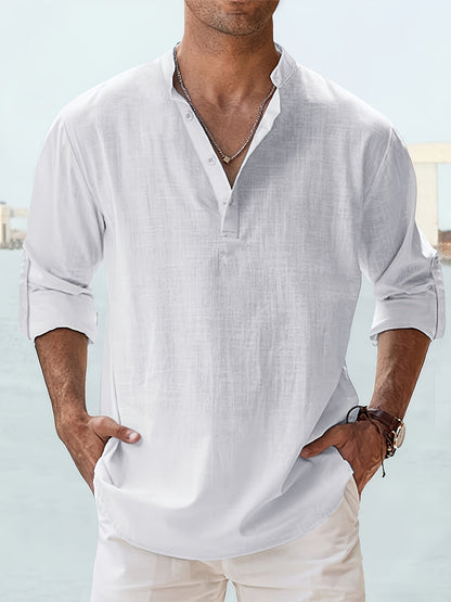 Men's Stand Collar T-Shirt - Long Sleeve Loose Fit – view 33