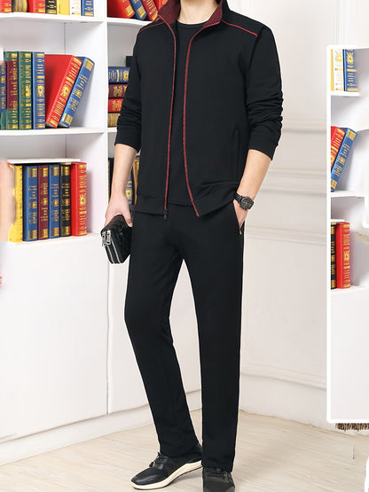 Men's Stand Collar Zip-Up Jacket - Regular Fit Transitional Layer – view 6