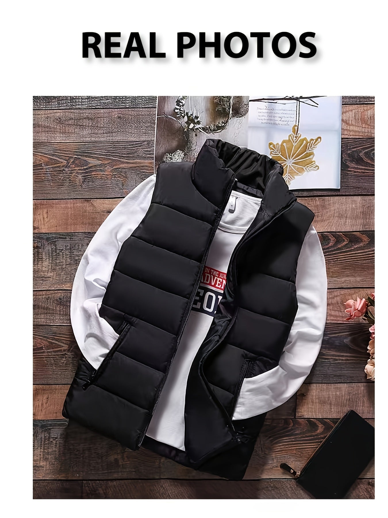 Men's Stand Collar Zip Vest - Zipper Pockets and Warm Layering – view 8