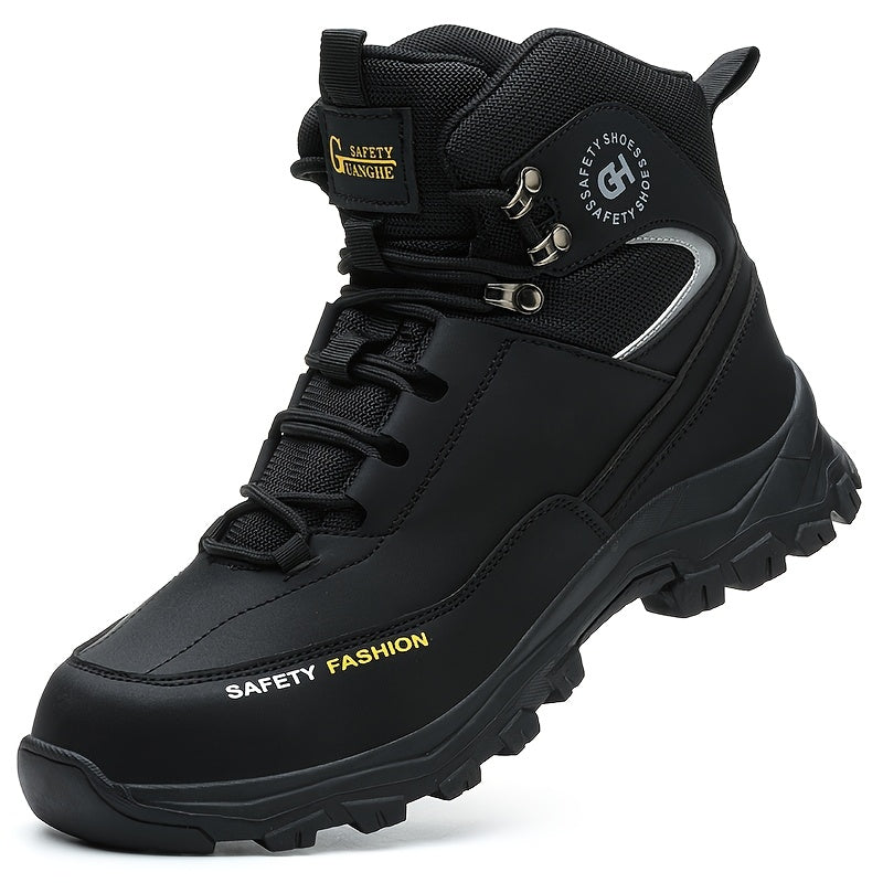 Men's Steel-Toe Work-Style Boots - Rubber Traction Sole and Cushioned Insole – view 3