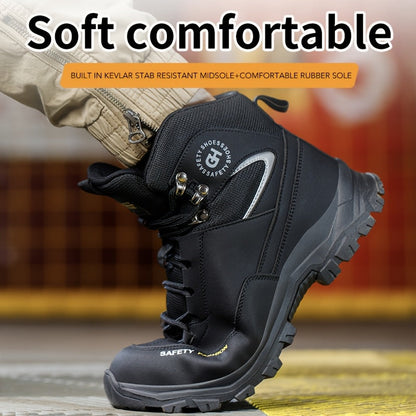 Men's Steel-Toe Work-Style Boots - Rubber Traction Sole and Cushioned Insole – view 4