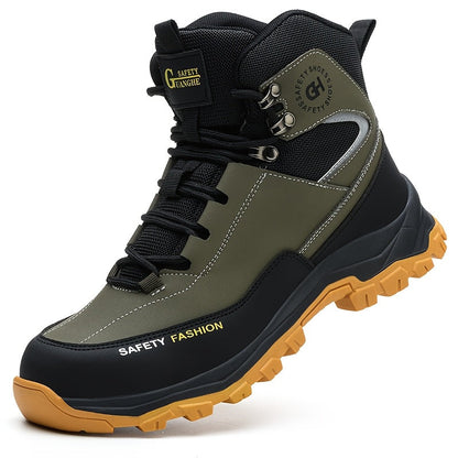 Men's Steel-Toe Work-Style Boots - Rubber Traction Sole and Cushioned Insole – view 5