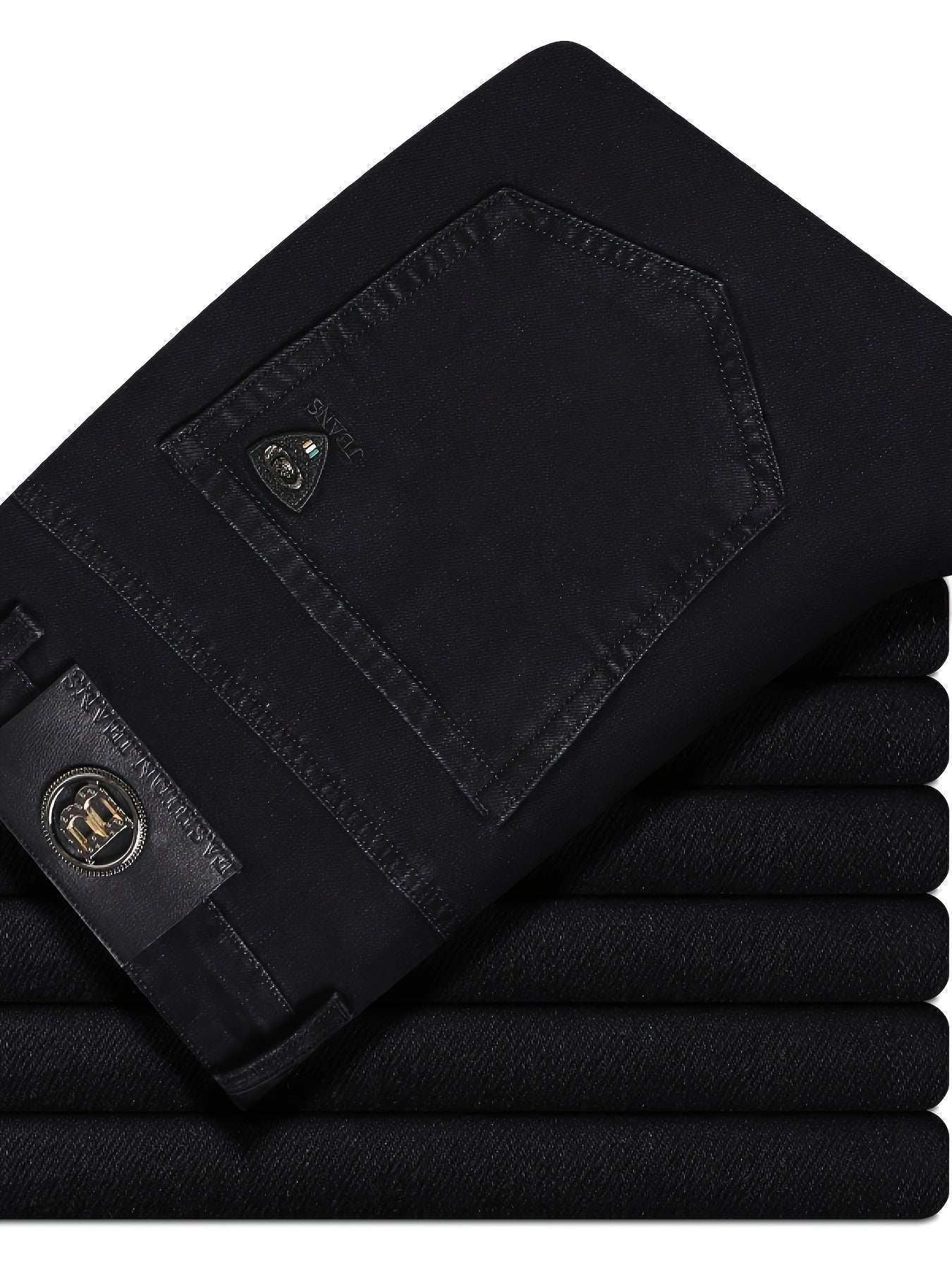 Men's Straight Leg Jeans - Black Denim Clean Finish – Classic Rise / Sizes 30–40 – Black option – main product image