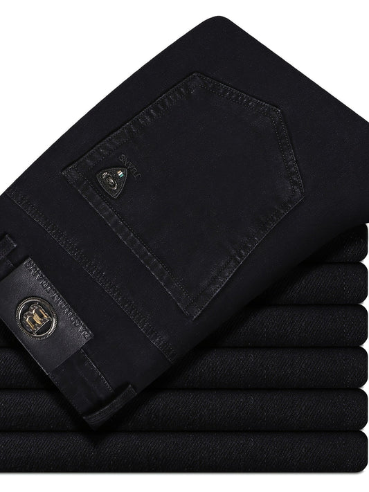 Men's Straight Leg Jeans - Black Denim Clean Finish – Classic Rise / Sizes 30–40 – Black option – main product image