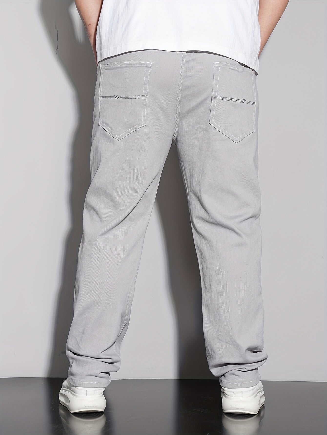 Men's Straight Leg Jeans - Black Denim Clean Finish – Sizes 2XL–6XL – view 9