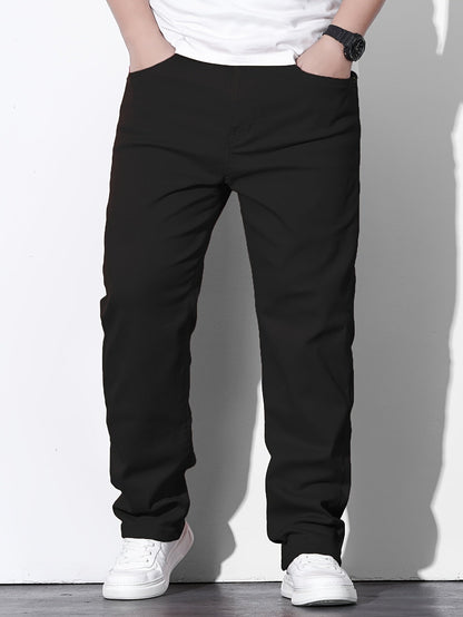 Men's Straight Leg Jeans - Black Denim Clean Finish – Sizes 2XL–6XL – Black option – view 7