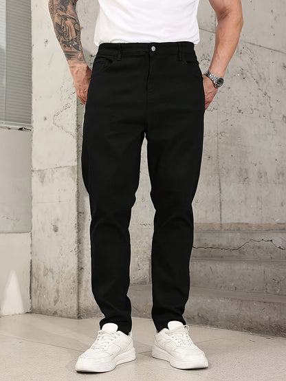 Men's Straight Leg Jeans - Black Denim Clean Finish – Sizes 30–34 – view 3