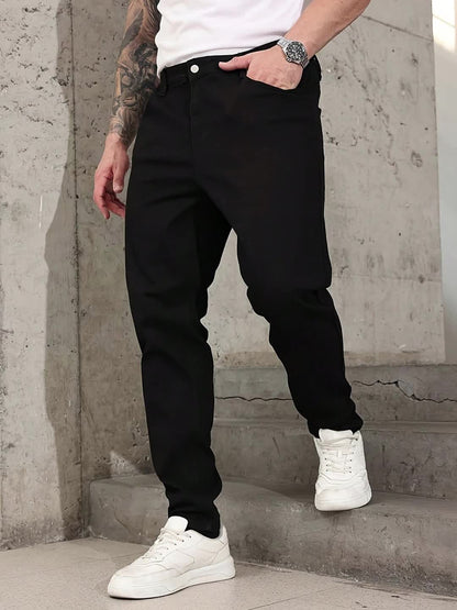 Men's Straight Leg Jeans - Black Denim Clean Finish – Sizes 30–34 – view 7