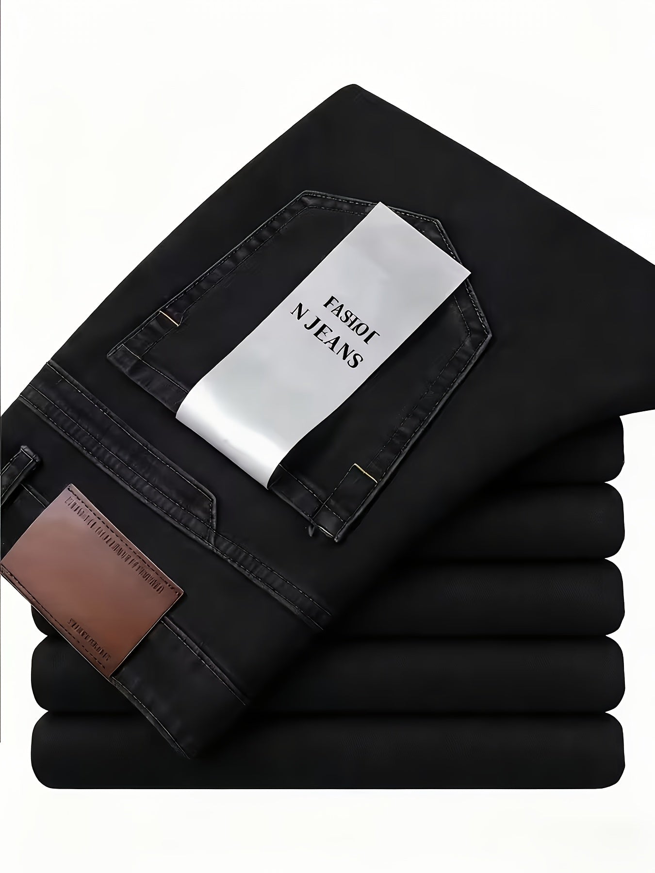 Men's Straight Leg Jeans - Black Denim Clean Finish – Sizes 30–34 – view 8