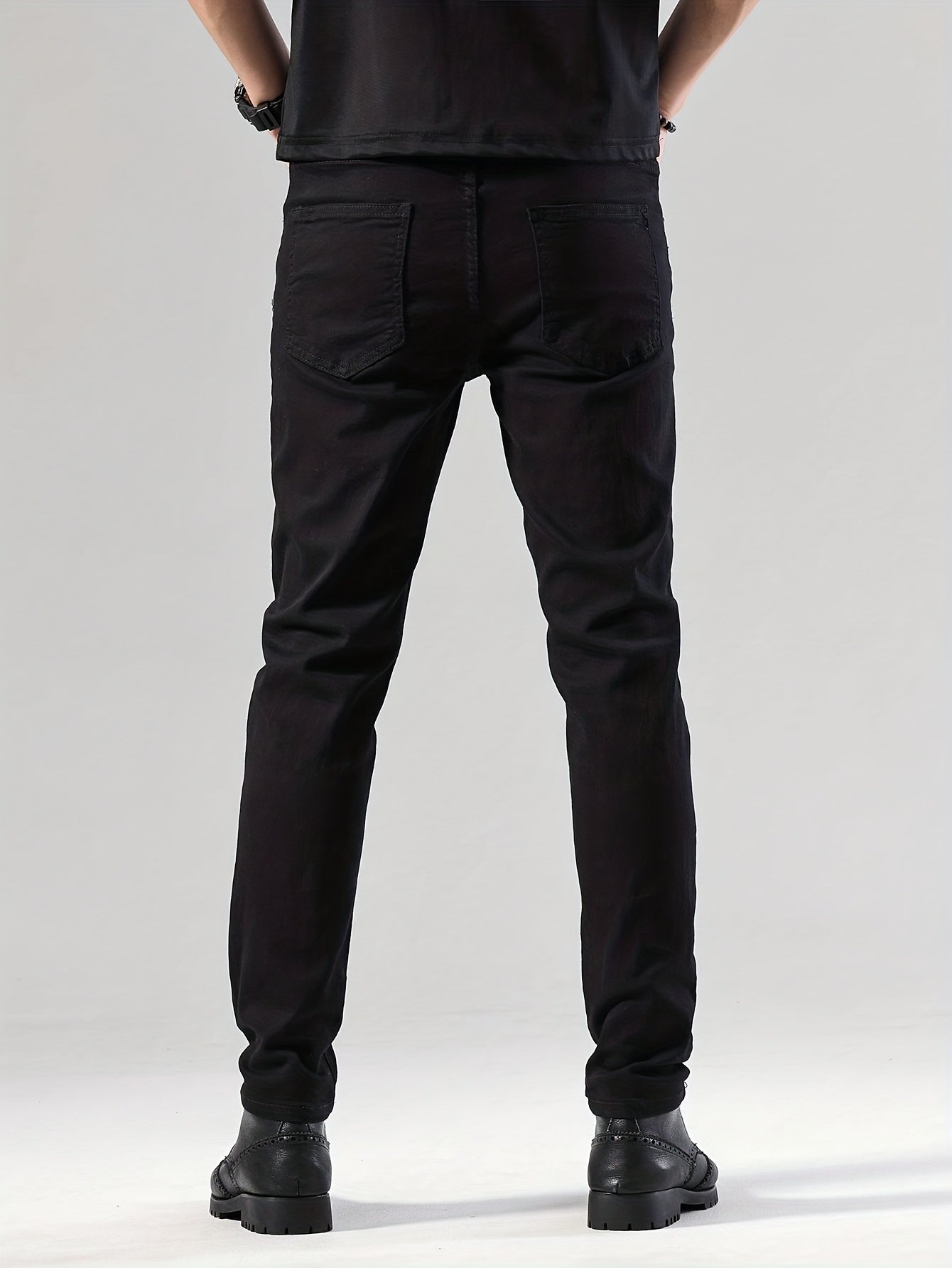 Men's Straight Leg Jeans - Black Denim Clean Finish – Sizes 30–34 – view 10