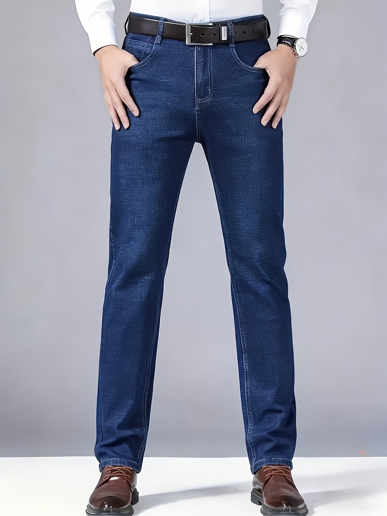 Men's Straight Leg Jeans - Black Denim Clean Finish – Sizes 30–34 – view 12
