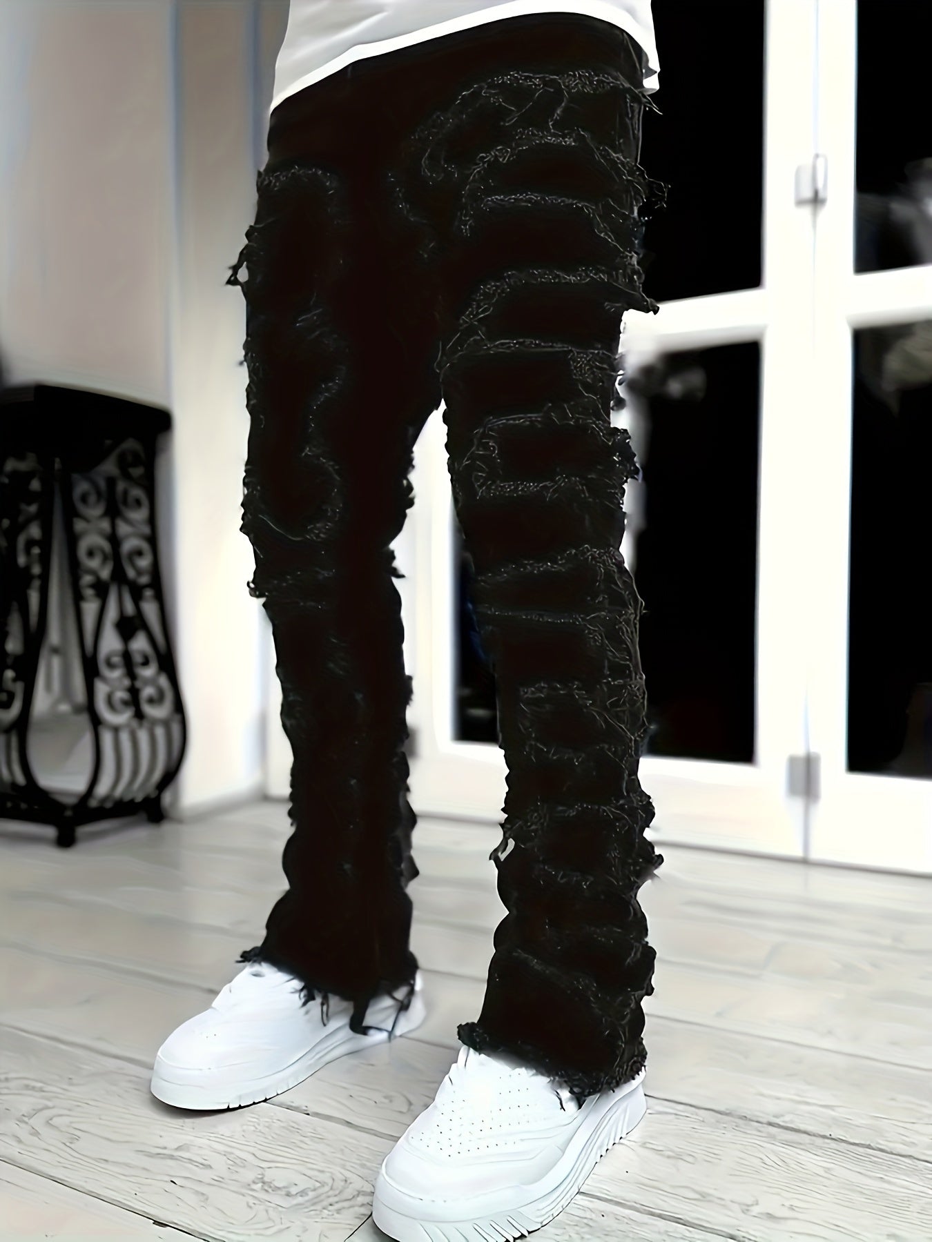 Men's Straight Leg Jeans - Black Denim Clean Finish – Sizes XXS–XXL – view 8