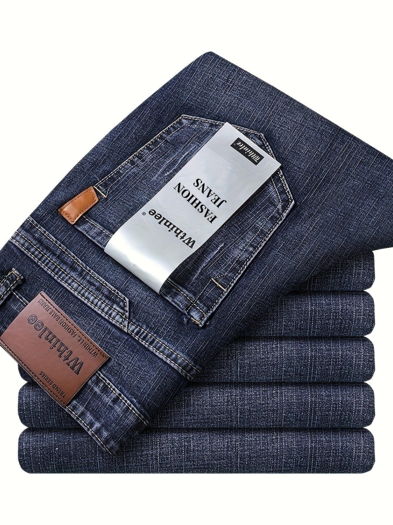 Men's Straight Leg Jeans - Black Denim Clean Finish Streetwear – view 7