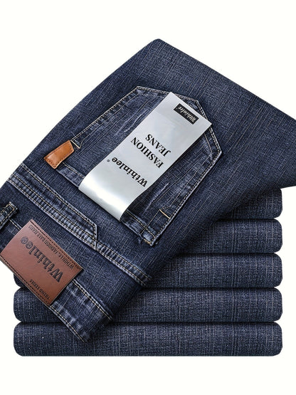 Men's Straight Leg Jeans - Black Denim Clean Finish Streetwear – view 7