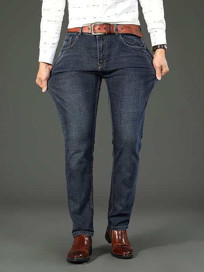 Men's Straight Leg Jeans - Black Denim Clean Finish Streetwear – view 10