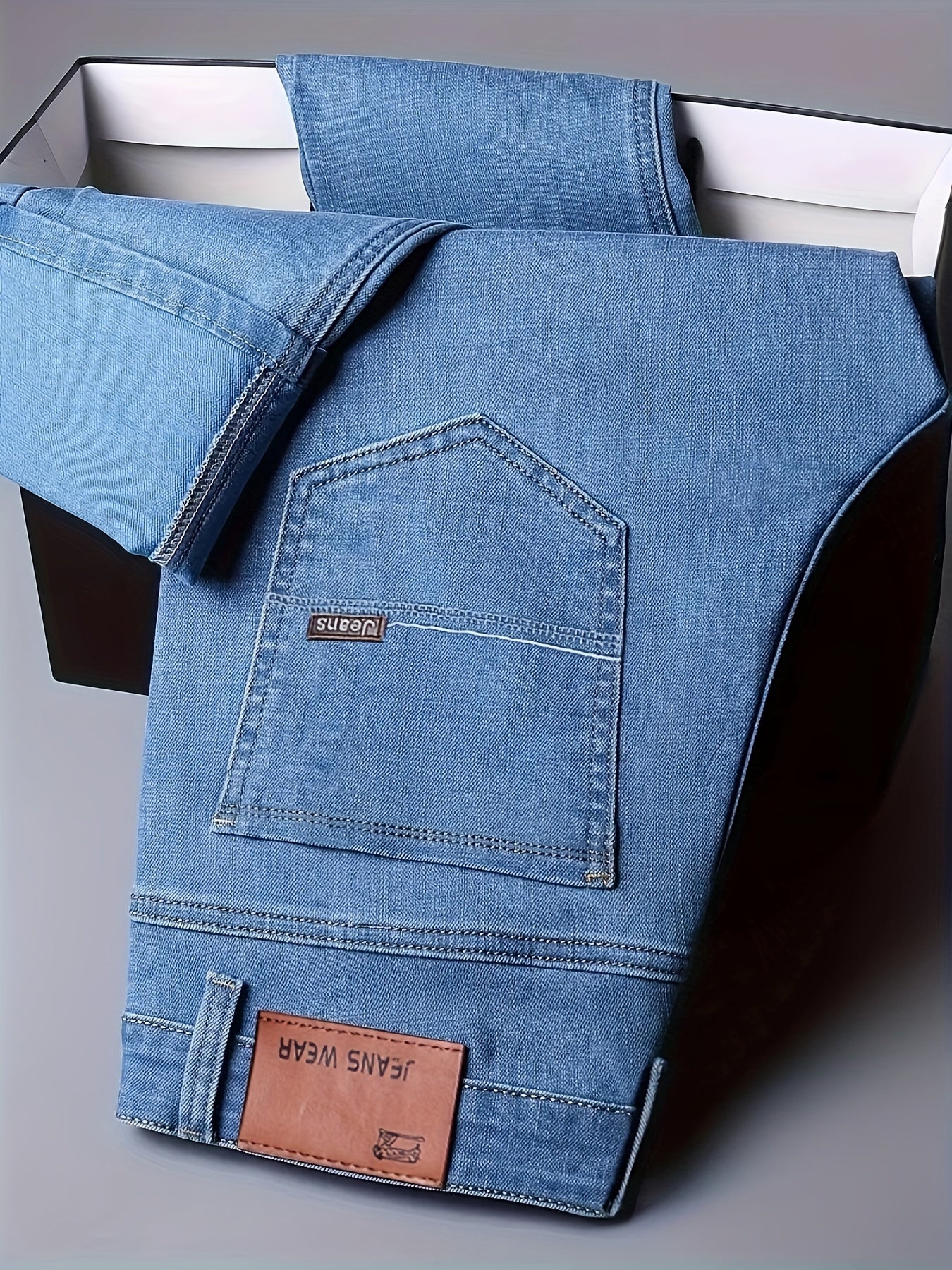 Men's Straight Leg Jeans - Black Denim Clean Finish Weekend – view 3