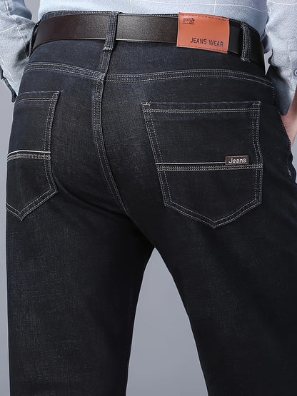 Men's Straight Leg Jeans - Black Denim Clean Finish Weekend – view 4