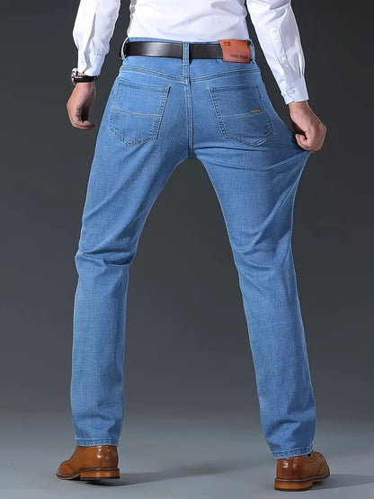 Men's Straight Leg Jeans - Black Denim Clean Finish Weekend – view 5