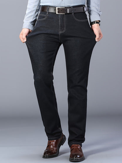 Men's Straight Leg Jeans - Black Denim Clean Finish Weekend – view 8