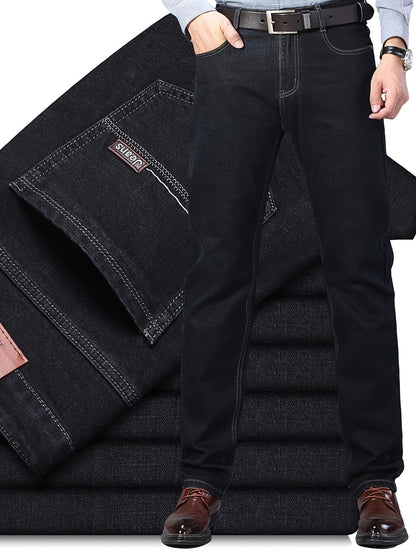 Men's Straight Leg Jeans - Black Denim Clean Finish Weekend – view 10