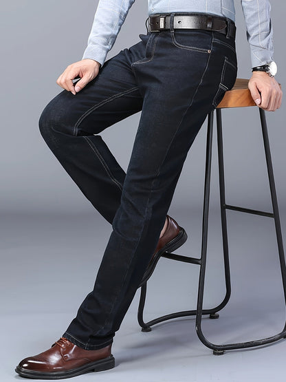 Men's Straight Leg Jeans - Black Denim Clean Finish Weekend – view 11
