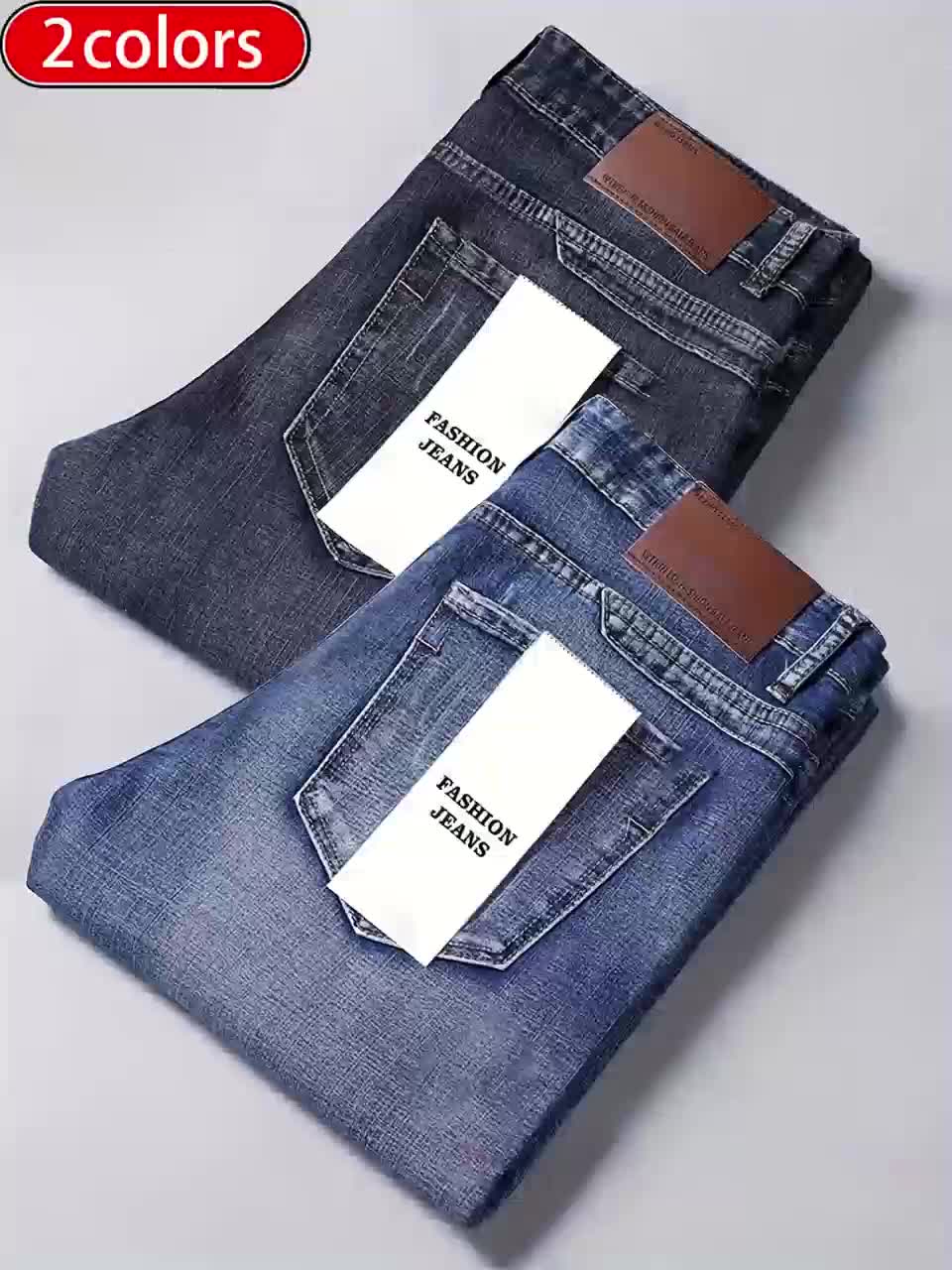 Men's Straight Leg Jeans - Classic Wash Clean Finish – 6-Color Selection – view 5