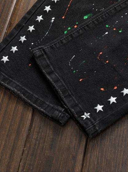 Men's Straight Leg Jeans - Classic Wash Clean Finish – Black – view 9