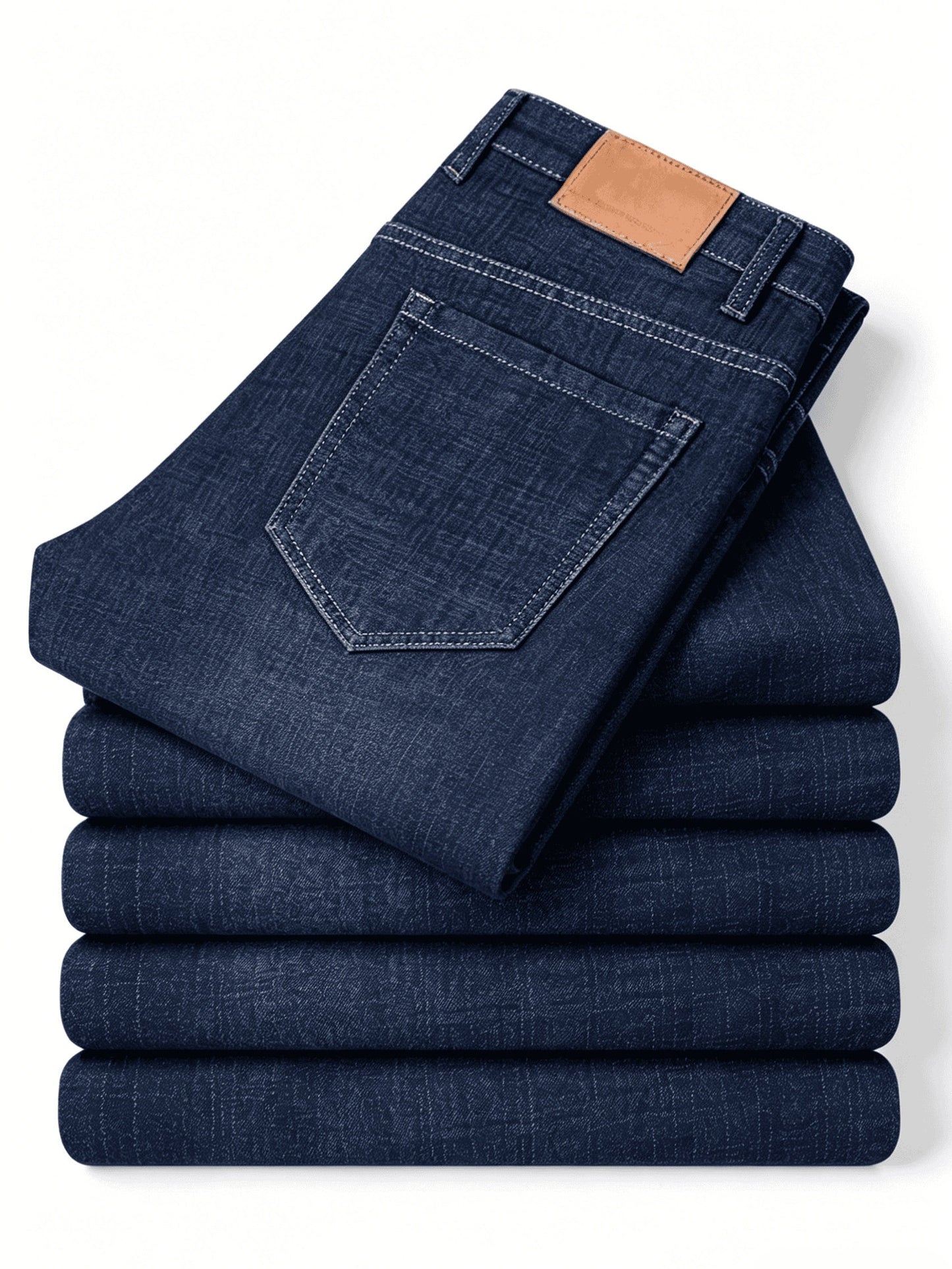 Men's Straight Leg Jeans - Classic Wash Clean Finish – Black Gray (Simple – view 4