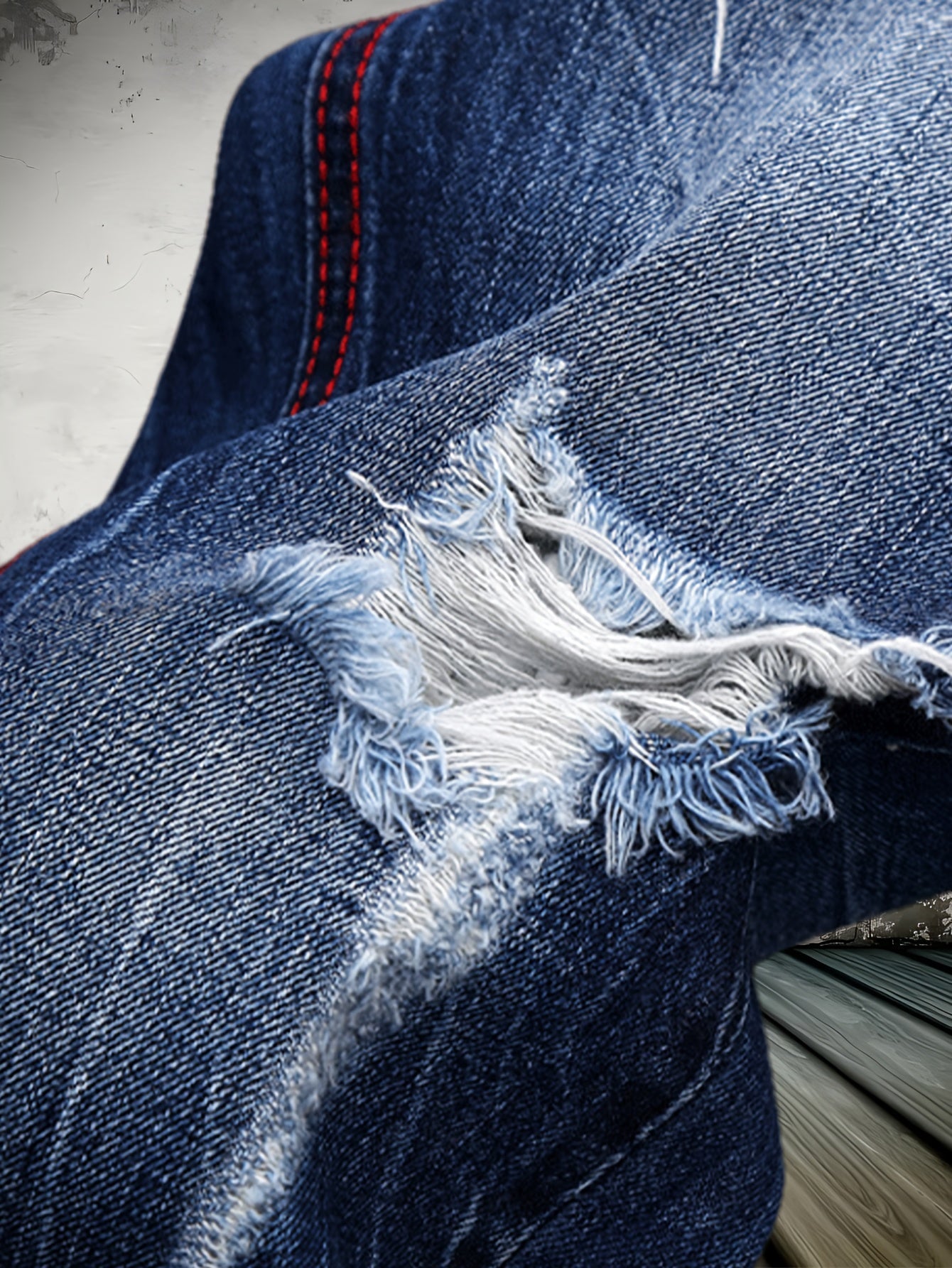 Men's Straight Leg Jeans - Classic Wash Clean Finish – Blue – view 5