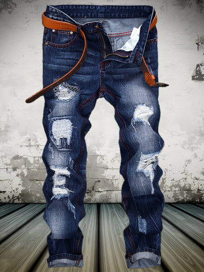 Men's Straight Leg Jeans - Classic Wash Clean Finish – Blue – Blue option – main product image