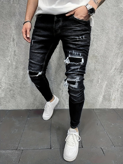 Men's Straight Leg Jeans - Classic Wash Clean Finish – Blue / Royal Blue – view 4