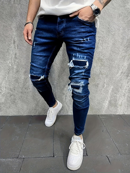 Men's Straight Leg Jeans - Classic Wash Clean Finish – Blue / Royal Blue – view 8