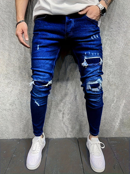 Men's Straight Leg Jeans - Classic Wash Clean Finish – Blue / Royal Blue – view 9