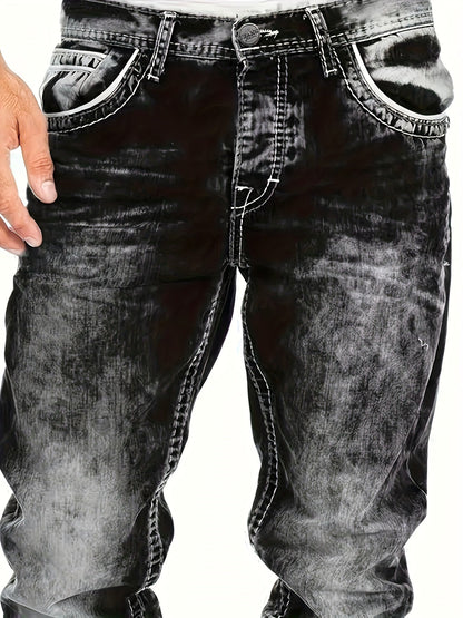 Men's Straight Leg Jeans - Classic Wash Clean Finish – Blue / Sky Blue – view 5
